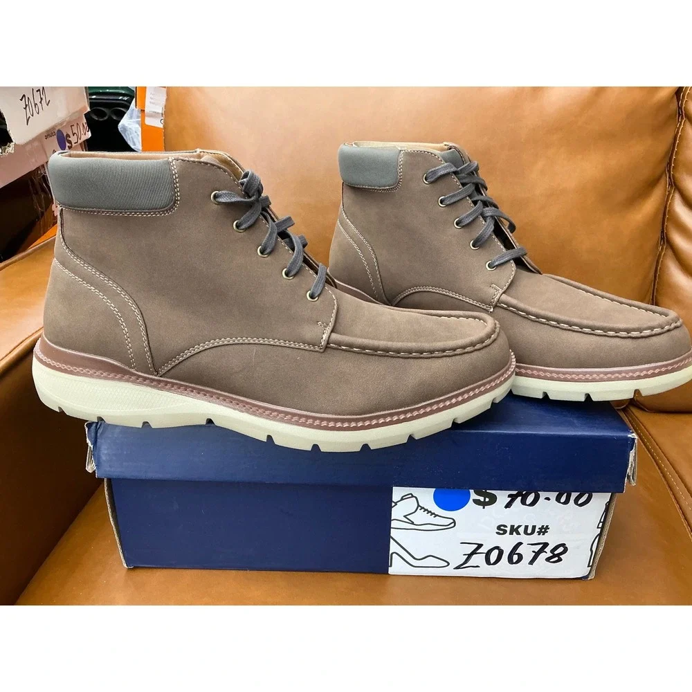 Dockers Rowan Boots Mens 11M Dark Tan Moc Toe Lace Up 90-44152
